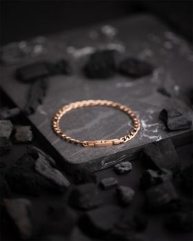 Preview: 5mm figaro edelstahlkette mit bronze überzogen - Fortis Bronze